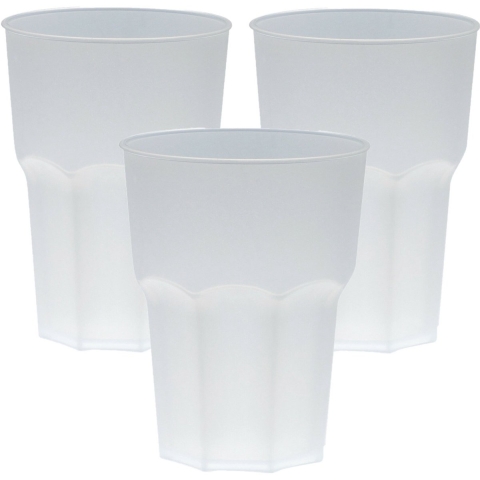 Drinkbekers - 24x stuks - onbreekbaar kunststof - wit - 480 ml -