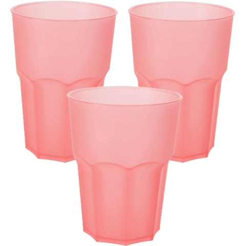 Drinkbekers - 12x stuks - rood - kunststof - 480 ml - onbreekbare camping en kinder bekers -