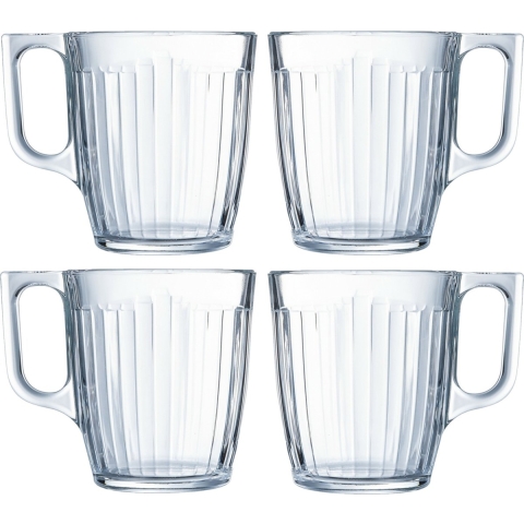 Luminarc Theeglazen Leeds - 36x - transparant bewerkt glas - 8 x 9 cm - 250 ml -