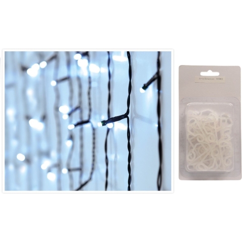 IJspegelverlichting helder wit buiten 180 lampjes met dakgoot haakjes -