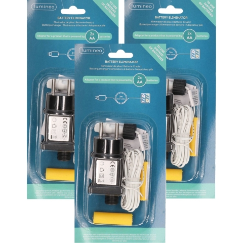 Adapter 2x AA batterij vervanger - set 3x -