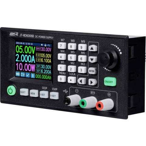 Joy-it RD6006B Labvoeding, regelbaar 0 - 60 V 0 - 6 A Op afstand bedienbaar, Programmeerbaar, Smal model Aantal uitgangen: 2 x