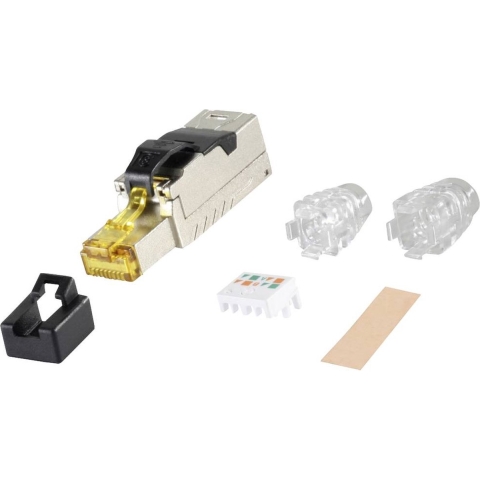 BKL Electronic RJ-45 stekker, CAT., zonder gereedschap, niet-gedemonteerd, STP. 8.1 10121215 Zilver 1 stuk(s)