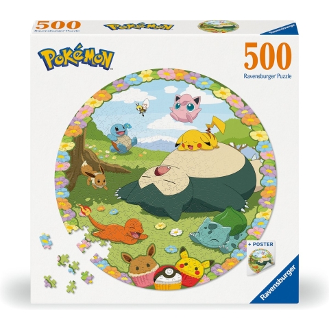 Pokemon Round Jigsaw Puzzle - Flowery Pokémon (500 pc)
