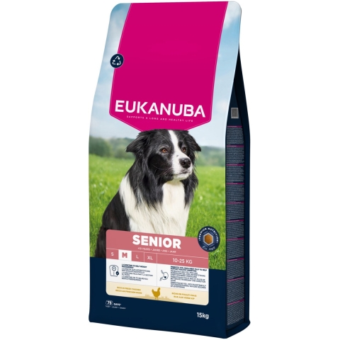Eukanuba Senior Medium kip hondenvoer 15 kg