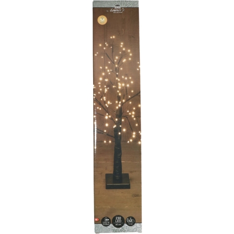 Lichtboom - zwart?- metaal?- 60 cm - 230 led lichtjes - flash - klassiek warm - verlichte kerstboom -