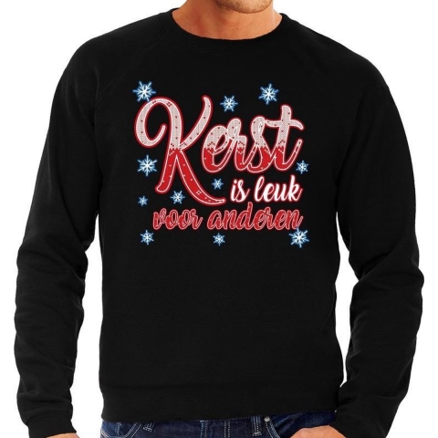 Foute Kersttrui kerst is leuk voor anderen zwart voor heren XL (54) -