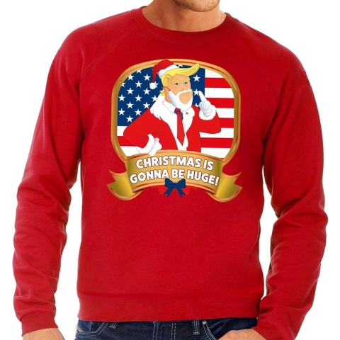 Foute kersttrui rood Christmas is gonne be Huge voor heren 2XL (56) -