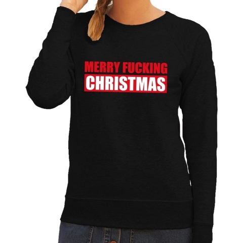 Foute kersttrui Merry Fucking Christmas groen voor dames XS (34) -