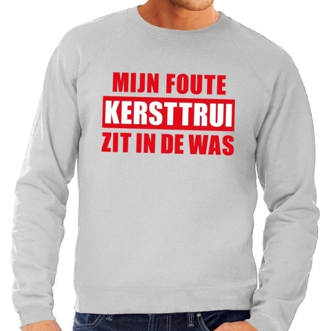 Foute kersttrui in de was grijs voor heren S (48) -