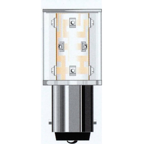 Oshino OD-R01SM12B15-24 LED-signaallamp Rood BA15d 24 V/AC, 24 V/DC 6000 mlm