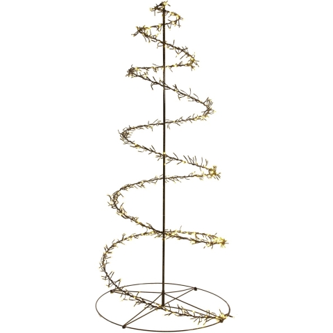LED kerstboom in spiraal - zwart - 160 cm - metaal - 684 LED lichtjes - warm wit -