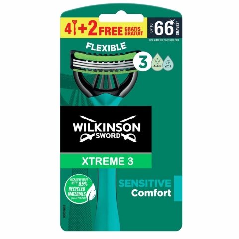 6x Wilkinson Wegwerpscheermesjes Xtreme 3 Sensitive Comfort 6 stuks