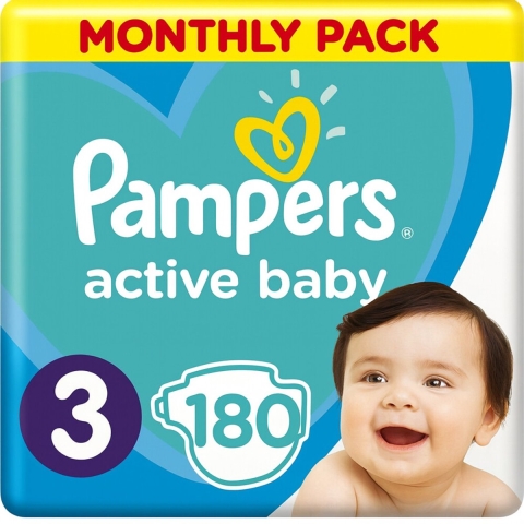 Pampers Active Baby Luiers Maat 3 (6-10 kg) 180 stuks