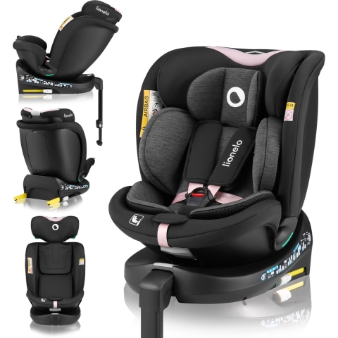 Lionelo Navy i-Size Autostoel - 360° Draaibaar - Achterwaarts tot 105 cm - ISOFIX - R129 Goedgekeurd - Groep 0/1/2/3 - Zwart (2023)