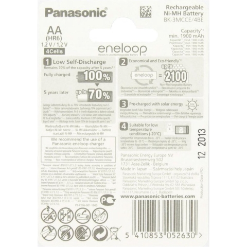 Panasonic Eneloop BK-3MCC Mignon AA-lade 4 stuks en LCD-lader BC 700