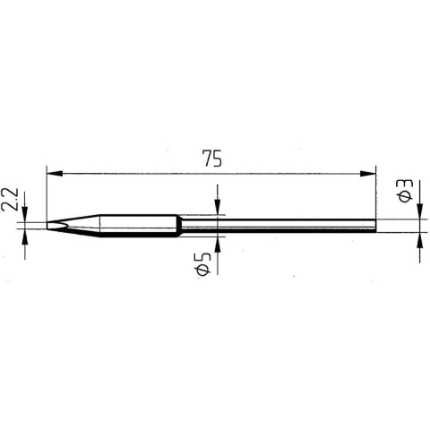 Ersa 0212FDLF Soldeerpunt Beitelvorm, recht Grootte soldeerpunt 2.20 mm Inhoud: 1 stuk(s)