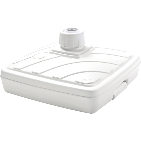 Parasolvoet Heavy - vierkant - wit - 57 x 57 cm - 40 liter - kunststof - vulbaar -