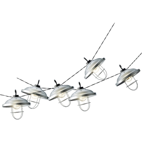 Solar tuinverlichting lichtsnoeren met lampenkappen lampjes 2,5 meter -