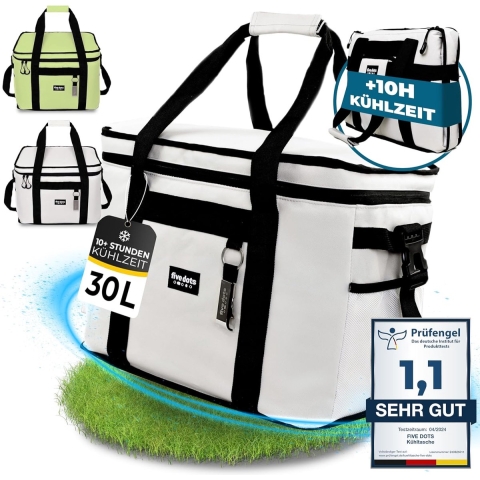 Five Dots Opvouwbare Koeltas - 30L - 26 x 41 x 31 cm - Grijs