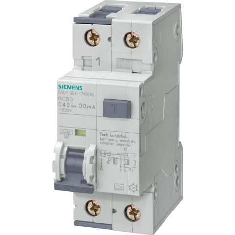 Siemens 5SU13546KK16 Aardlekschakelaar/zekeringautomaat 2-polig 16 A 0.03 A 230 V