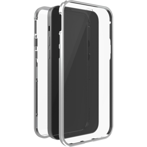 Black Rock 360° Glass Backcover Apple iPhone 12 Pro Max Zilver, Transparant
