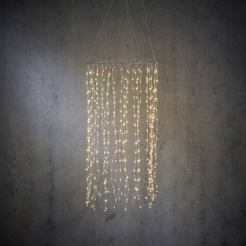 Kroonluchter zilver klassiek wit 480L IP44 adapter included en timer h100xd50cm - Luca
