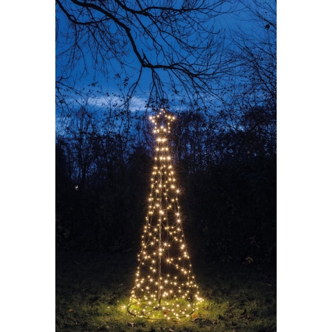 Boom met ster 236led flash classic warm ip44 trafo met timer d70h200 cm - Annas collection