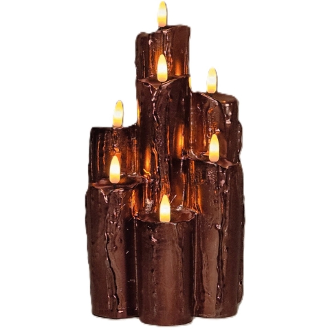 Druipkaars 7x3d vlam 25,5x15 cm brons - Annas collection