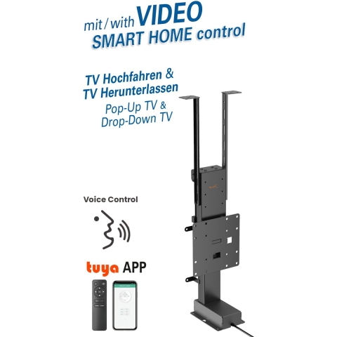 My Wall TV-beugel 94,0 cm (37) - 165,1 cm (65) Besturing via app, Met elektromotor