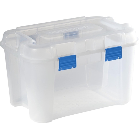 Curver 243696 Opbergbox TOTEM Box 60L, transparent / blau Transparant, Blauw 1 stuk(s)