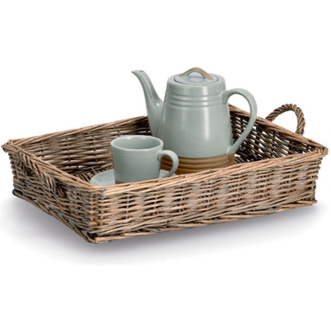 Serveer/broodmand - riet - bruin - landelijke stijl - 41 x 13 x 8 cm -