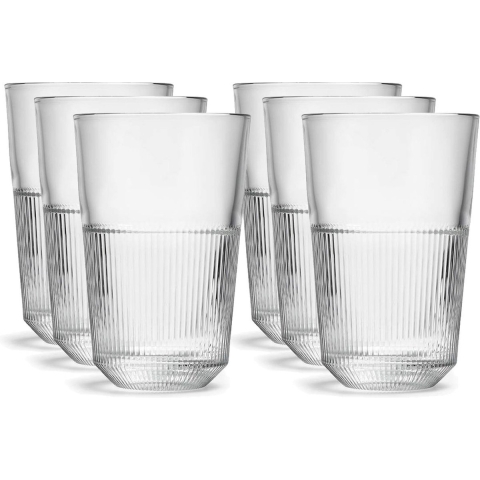 Royal Leerdam Longdrinkglazen Rayo - 6x - glas - 360 ml - drink/water glazen -