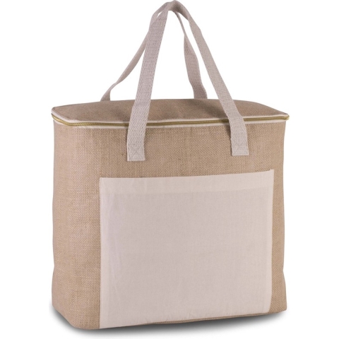 Kimood Grote koeltas jute/canvas - 38 x 32 x 16 cm - 20 liter - Koeltassen -
