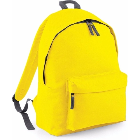 Bagbase Rugtas - geel - 18L - 42 x 31 cm - schooltas met voorvak - rugzak -