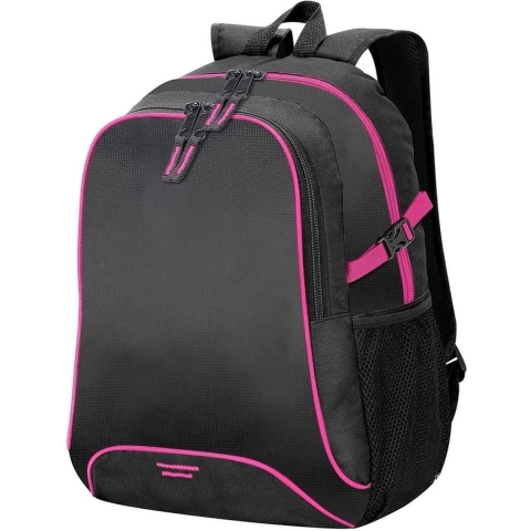 Allround rugzak/rugtas zwart/roze - A4-formaat - Schooltas - Laptoptas/boekentas -