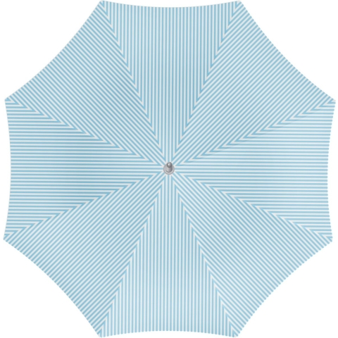 Parasol - lichtblauw/wit - gestreept - D180 cm - UV-bescherming - incl. draagtas -