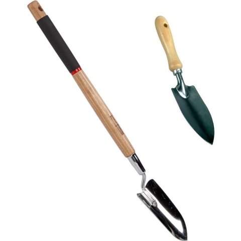 Korte en lange plantenschep / verplantschepjes 25 en 60 cm -