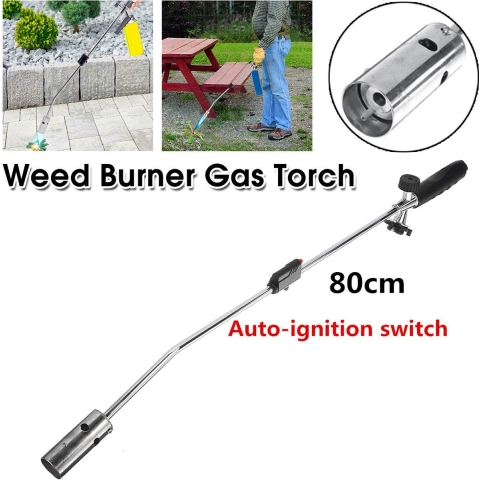 Onkruidbrander/onkruidverdelger metaal 80 cm met schroefventiel -