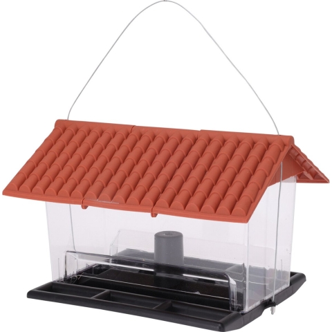 Vogelvoederhuisje - hangend - kunststof - 31 x 23 x 21 cm - vogelhuisje -