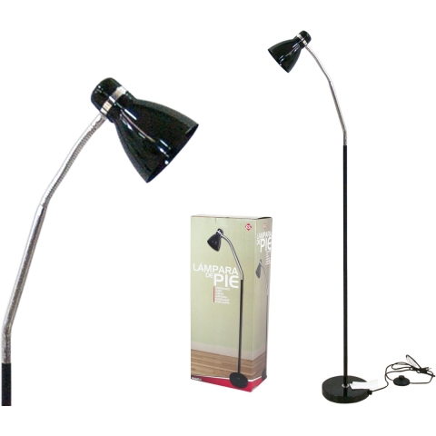 Vloerlamp - staand - zwart - 140 cm - leeslamp / sfeerverlichting -