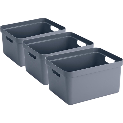 Sunware opbergbox Sigma - 5x stuks - kunststof - 32 liter - donkerblauw - opberg dozen/bakken -