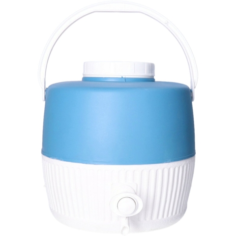 Koelbox drank dispenser - met tap - 5L- plastic - 24 x 24 x 24 cm - draagbaar -