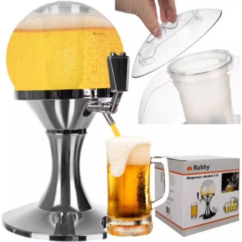 Ruhhy Drank dispenser - 3,5L - kunststof - 44 x 24 cm - met tapkraan -