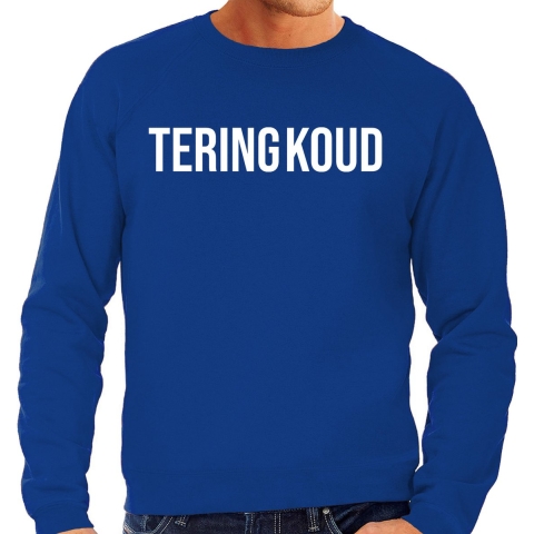 Apres ski sweater heren - teringkoud - blauw - apres ski party - wintersport L -