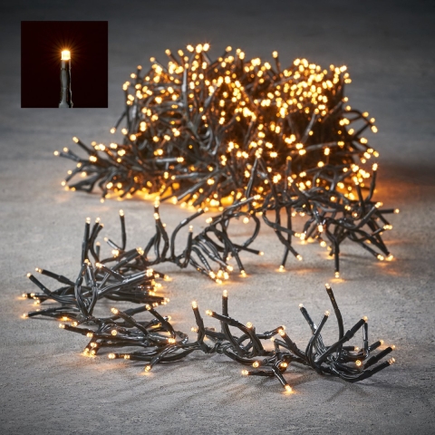Kerstverlichting - 768 lampjes - afstandsbediening - warm wit - 560cm - clusterverlichting -