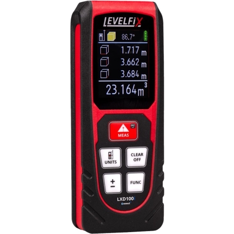Levelfix LXD100i Afstandsmeter In Tas - Bluetooth - 100m - IP54