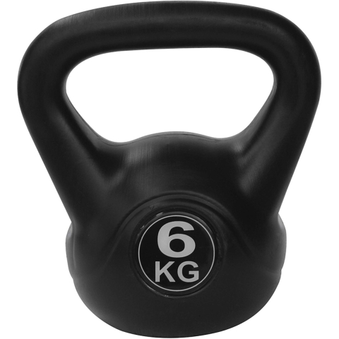 Tunturi PVC Kettle Bell - Kettlebell - 6 kg - Incl. gratis fitness app - Zwart