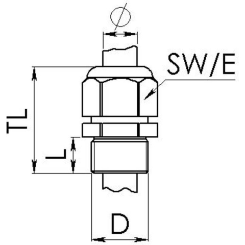 Wiska 10102279 Wartel Slagvast, Met trekontlasting, Met dichting M50 Messing (vernikkeld) Natuur 10 stuk(s)