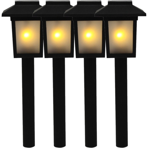 15x Tuinlamp fakkel / tuinverlichting met vlam effect 34,5 cm -